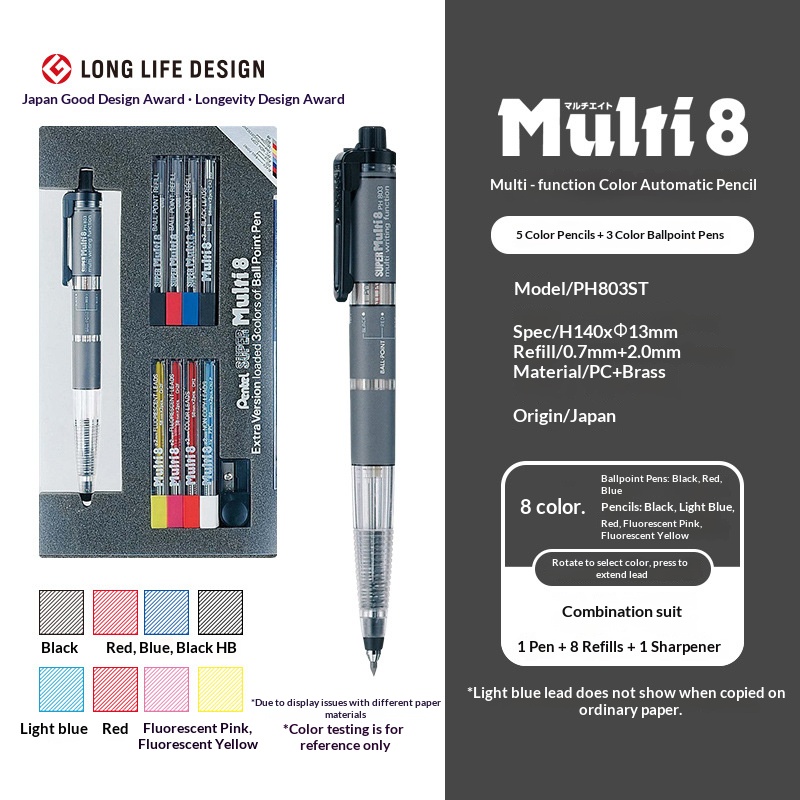 Pentel Multi 8 Çok Fonksiyonlu - Staedtler Pencil Lumocolor incelemesi ve fiyatı